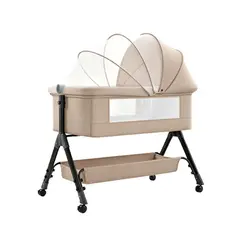 KIDSCOOL - Cuna Colecho Plegable 102x65cm Con Mosquitero Khaki