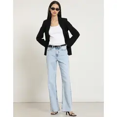 LIOLA - Jeans straight, tiro alto, celeste