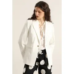 LIOLA - Blazer entallado, broches fantasia, crudo