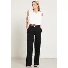 LIOLA - Jeans color straight, negro