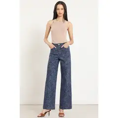 LIOLA - Jeans straight, estampado paisley, azul