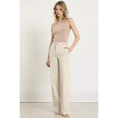 LIOLA - Jeans color straight, beige