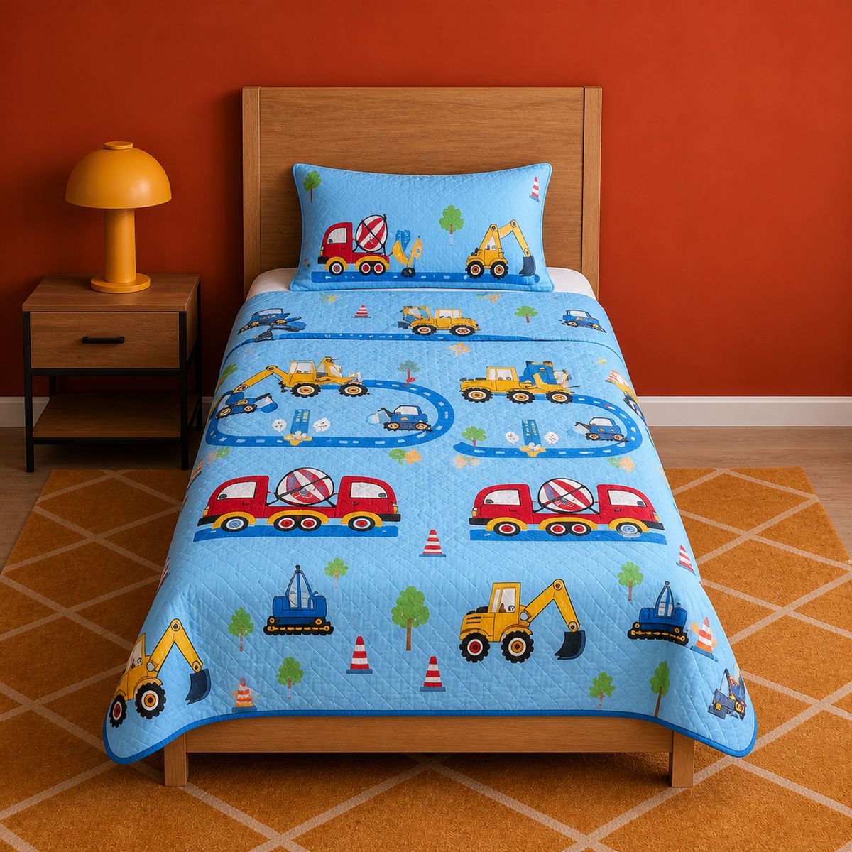 ARMONIA - Quilt 1.5 Plazas Diseño Corazones con Funda Armonia 903