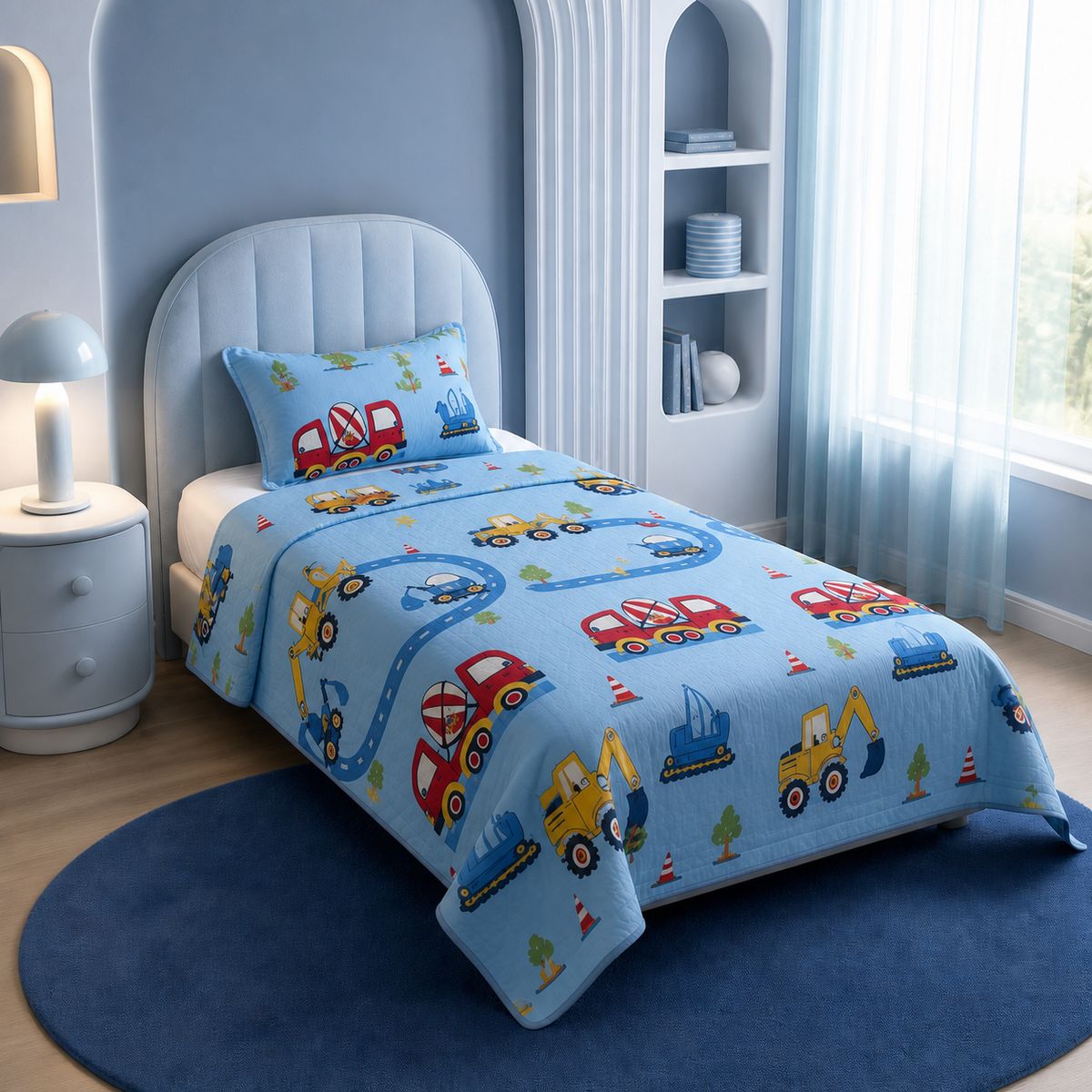 ARMONIA - Quilt 1.5 Plazas Diseño Corazones con Funda Armonia 903