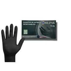 GENERICO - Guante Nitrilo Negro 8g (Talla L) Alta Resistencia x50 unidades.
