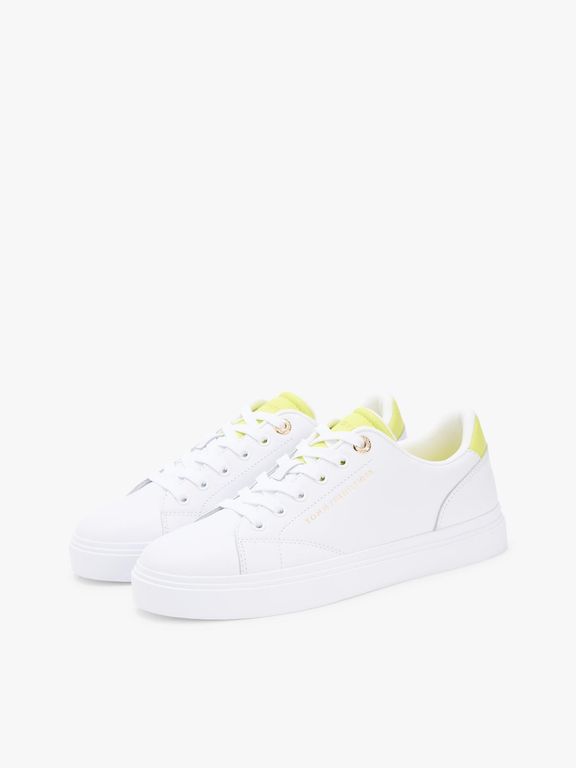 Zapatillas De Cuero Con Logo Metalizado Blanco