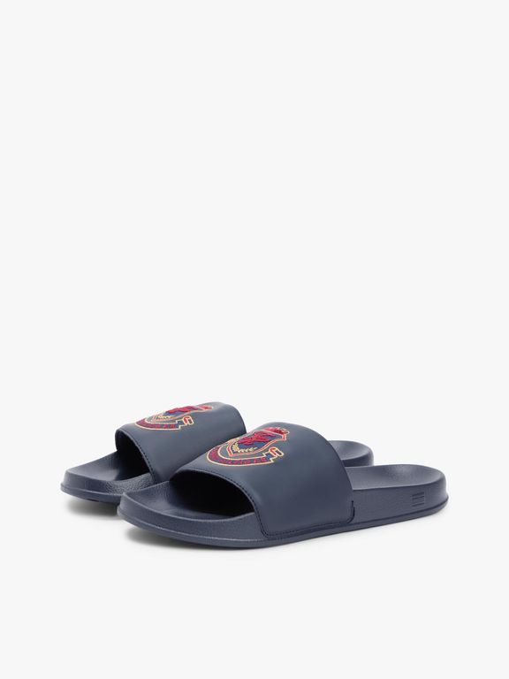 Sandalias Con Logo De Escudo Azul