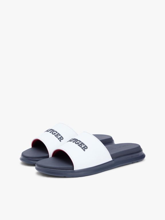 Sandalias Con Monotipo Blanco