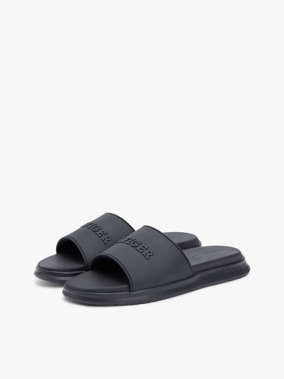 Sandalias Con Monotipo Negro