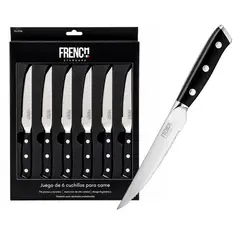 GENERICO - SET 6 CUCHILLOS STEAK ACERO 3CR13 FRENCH STANDARD
