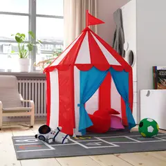 IKEA - Carpa infantil CIRKUSTÄLT, rojo azul/blanco