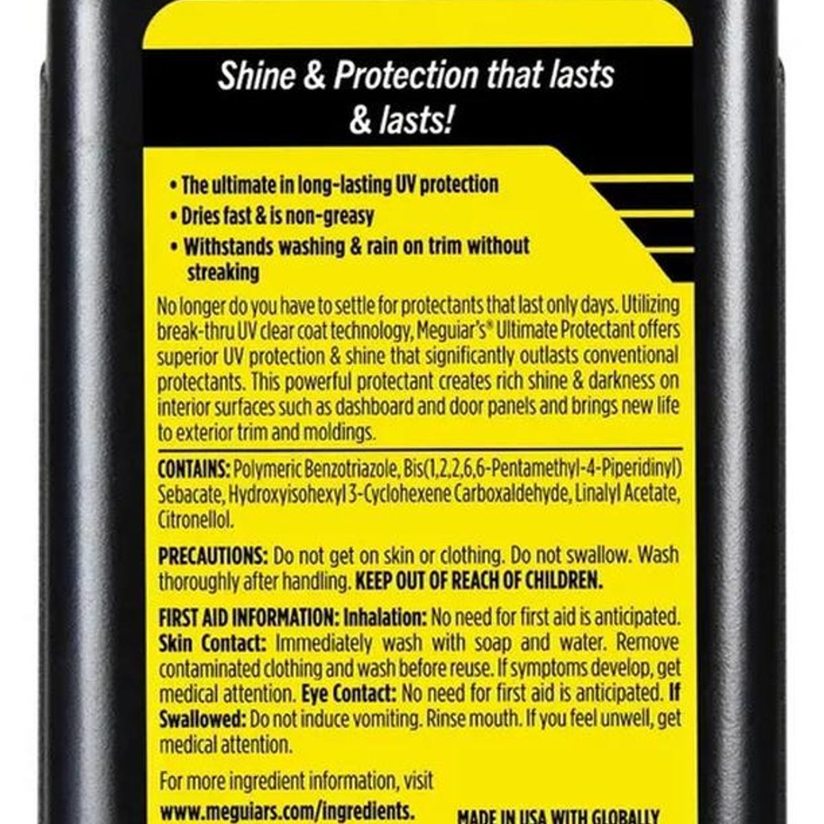 MEGUIARS - Meguiar's Ultimate Protectant Protector De Interiores Negro