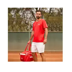 WILSON - Polera Deportiva Roja Hombre Tenis Padel Gym