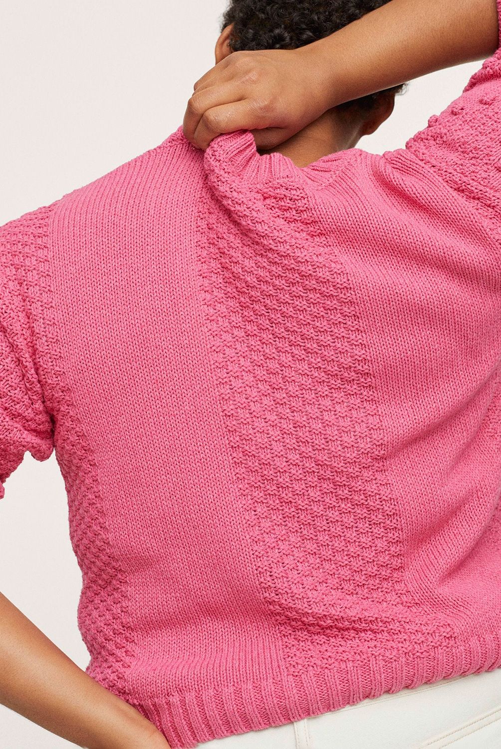 MANGO - Sweater Punto Textura Bodoque Mujer