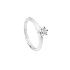 MERY SATT - ANILLO SOLITARIO PLATINO 0.25 Talla 6
