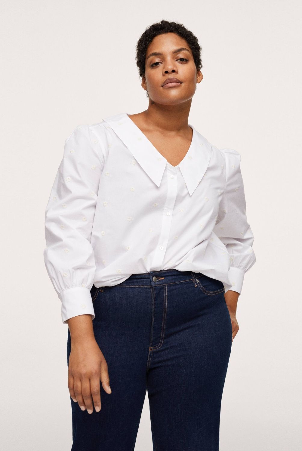 MANGO - Blusa Cuello Solapa Pepi Mujer