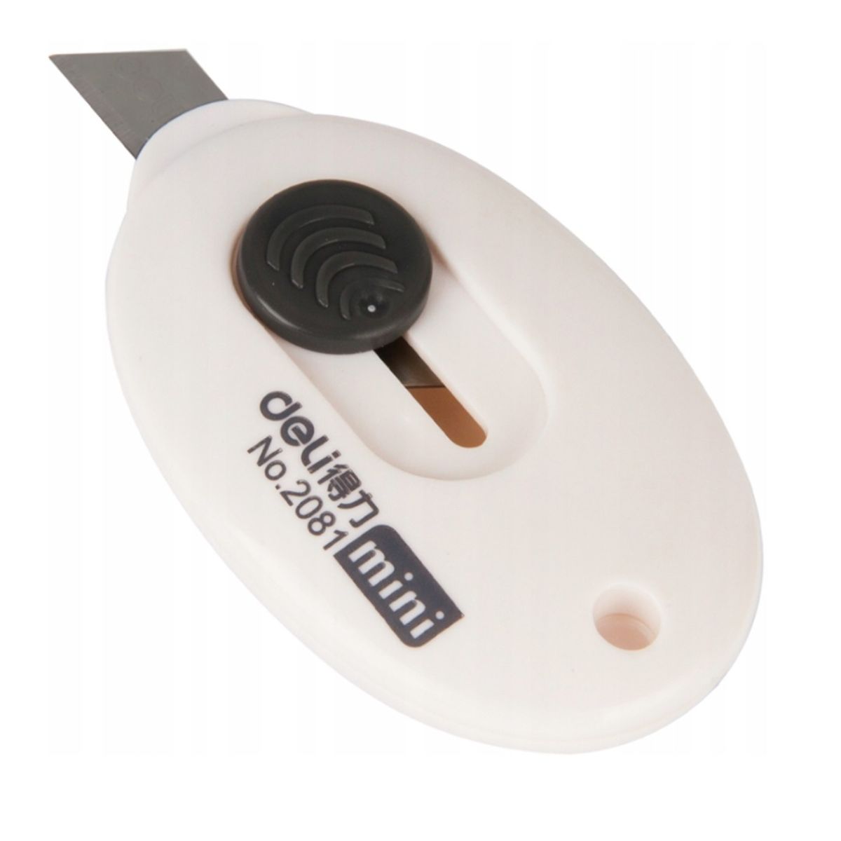 DELI - Mini Cortacartón / Cúter De Oficina Deli - Hoja Retráctil Automática - 7 Cm - Blanco