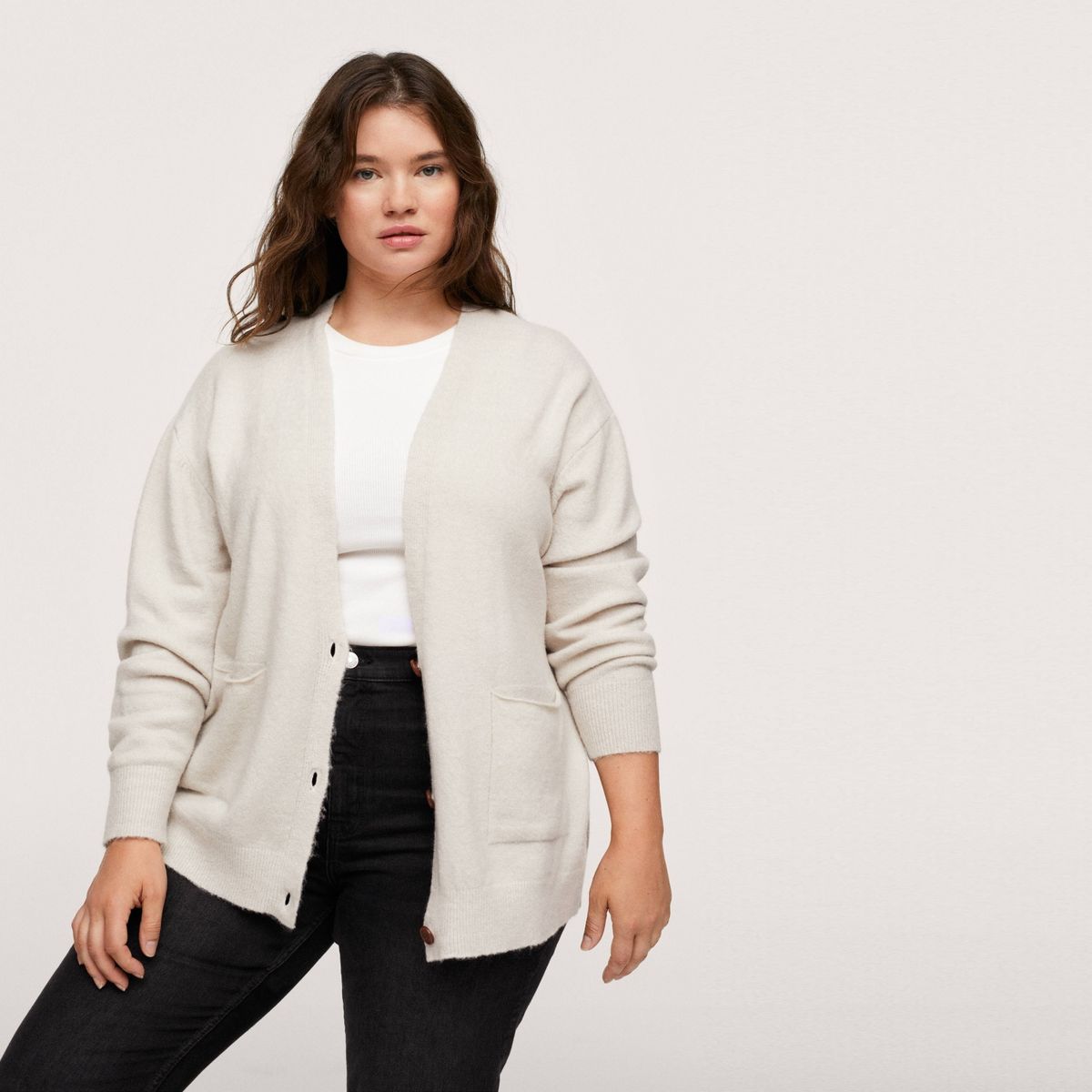 MANGO - Chaleco Punto Bolsillos Lucas Mujer