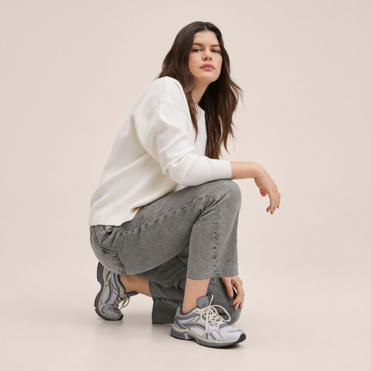 MANGO - Jeans Recto Havana Tiro Alto Mango