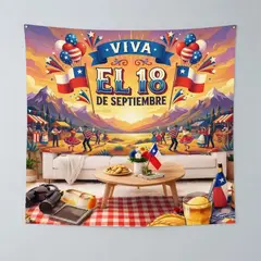 GENERICO - TELON FIESTAS PATRIAS 200X250 AMARILLO VIVA EL 18 SEPTIEMBRE ALS