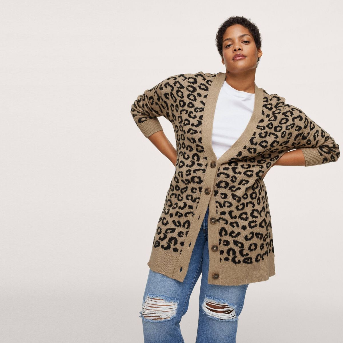 MANGO - Mango Chaleco Animal Print Leo Mujer