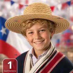 UTILISIMO - Sombrero Chupalla Huaso Juvenil Fiestas Patrias