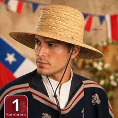 UTILISIMO - Sombrero Chupalla Huaso Tradicional Hombre Fiestas Patrias