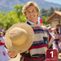 UTILISIMO - Sombrero Chupalla Huaso Tradicional Hombre Fiestas Patrias