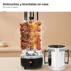 MOVI - Anticuchera Asador Eléctrico Vertical Rotatorio 6 Pinchos