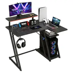 VIDITA - Escritorio Gamer 100cm Con 2 Estantes Y Luz LED RGB