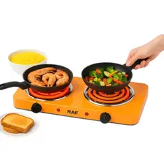 GENERICO - Cocina Eléctrica Doble Portátil RAF - Potencia y Practicidad para tu Hogar