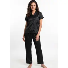 KAYSER - Pijama Largo Abotonado Satin Mujer 70.1144M-NEG