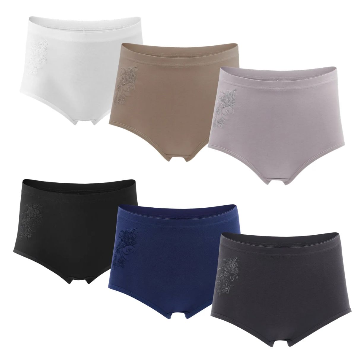 EMPORIO DONATO - Pack de 6 Calzones Tiro Alto Algodón Mujer Giovacchino