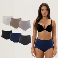 EMPORIO DONATO - Pack de 6 Calzones Tiro Alto Algodón Mujer Giovacchino