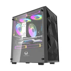 KRONOS - Gabinete Gamer Ares Mesh Vidrio Templado 3Fan ARGB mATX