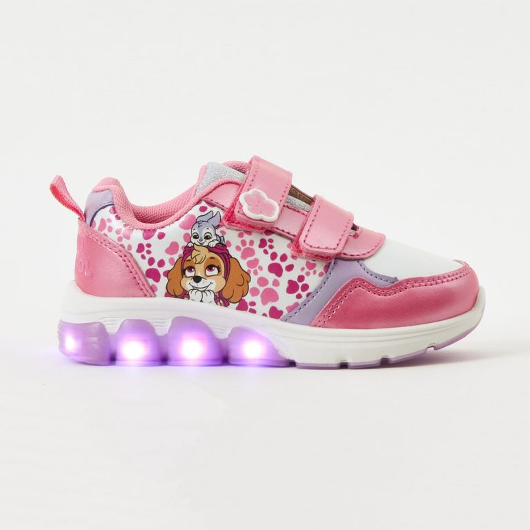 Zapatilla Luces Niña Patitas Rosado