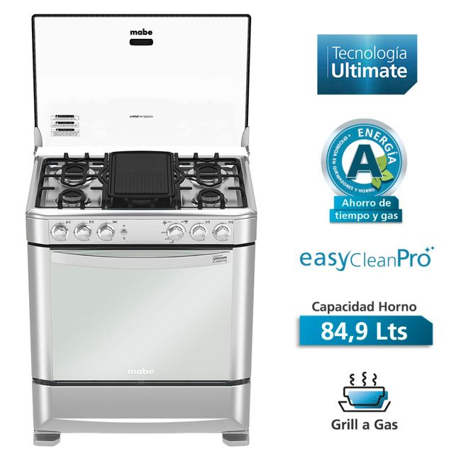 MABE - Cocina Gas 5 Quemadores CMC7660FX0 Inox