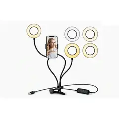 IRM - Ring Light LED 9 cm Soporte Celular Pinza Ajustable
