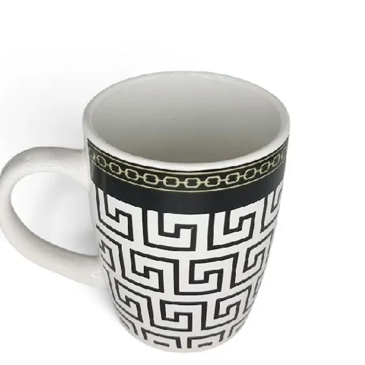 GEOMETRIC - Taza de Cerámica   Decorativa geométricas – Diseño Greca Griega (11 * 9.5 cm)