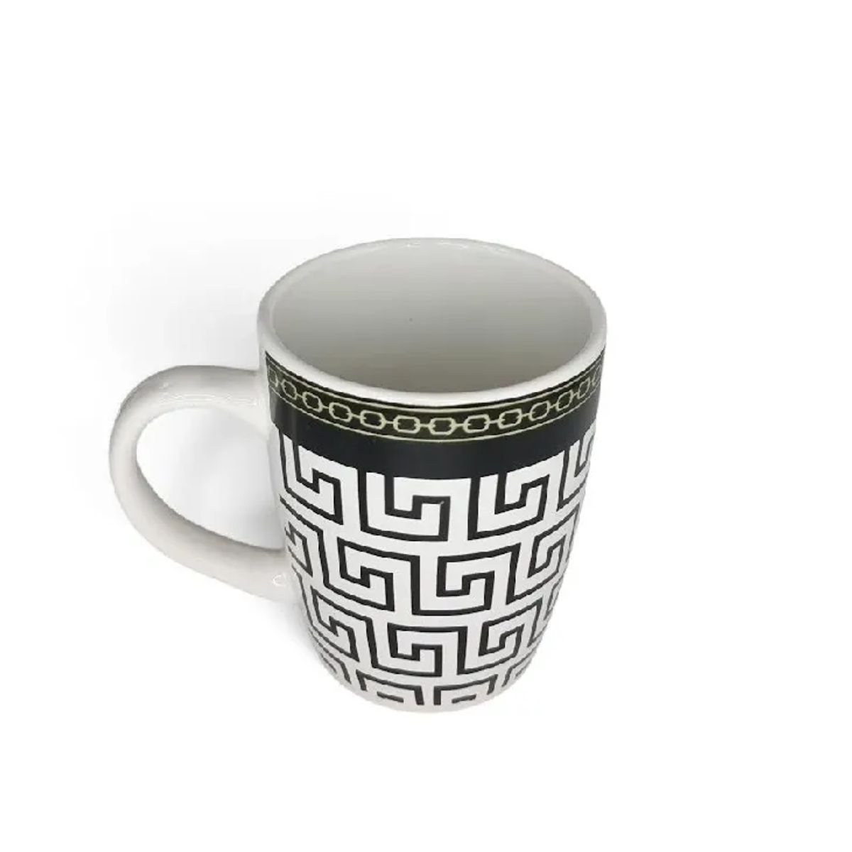 GEOMETRIC - Taza de Cerámica   Decorativa geométricas – Diseño Greca Griega (11 * 9.5 cm)