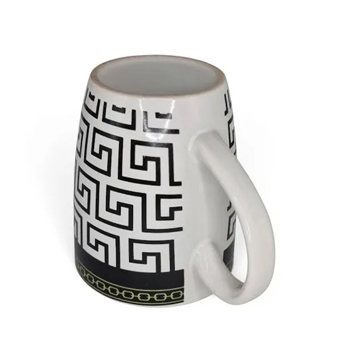 GEOMETRIC - Taza de Cerámica   Decorativa geométricas – Diseño Greca Griega (11 * 9.5 cm)