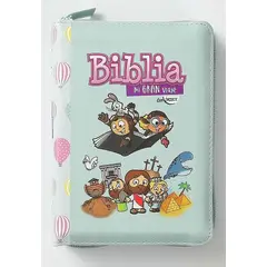ABBA - Biblia Mi Gran Viaje Niñas ilustrada RV1960Con Índice cierre globos turquesa