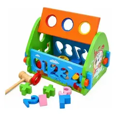 MONTESSORI WOOD - Casa Encaje Pelotas Madera Motricidad Niños Juego Didactico Multicolor