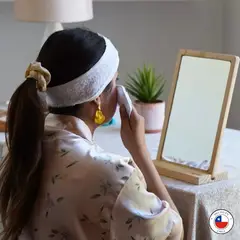 AMARU SKINCARE - Espejo de Madera con Pedestal desarmable 20 x 30 cm | Amaru