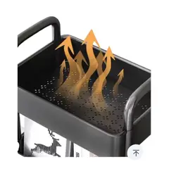 GENERICO - Carro Organizador 4 Niveles Con Ruedas Multiuso Cocina Baño Negro