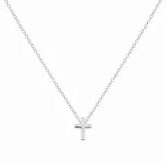 MERY SATT - Collar de plata con mini cruz lisa