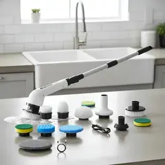 GENERICO - Cepillo Limpieza Inalámbrico Para Hogar 9 En 1 carga USB tipo C