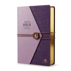 ABBA - Biblia con Elástico Letra Grande 11 puntos RV1960, imitación piel lila vintage