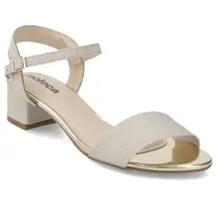 MOLECA - Sandalia Fiesta Taco Dorada Mujer