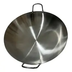 GENERICO - Wok de acero profesional con asas laterales dobles
